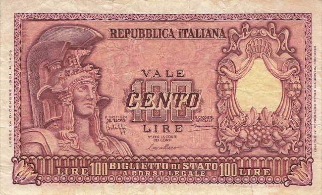 100 Lire 1951 p.92a